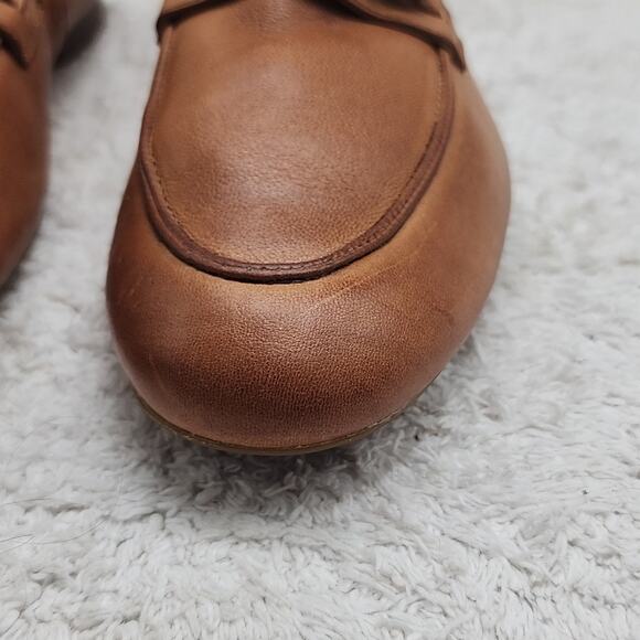 PAUL GREEN NEWCASTLE TAN LEATHER GOLD CHAIN LINK LOAFERS LADIES SIZE 10 NWOB - Picture 3 of 16